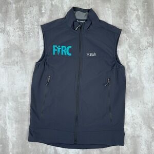 Rab Sawtooth Vest Mens Medium Blue Embroidered Logo Full Zip Outdoors Ski